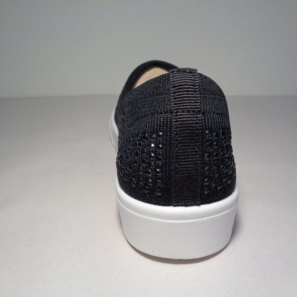 Skechers Size 7 M POPPY Black Woven New Sneakers - Picture 8 of 13